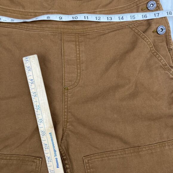 REI Co-Op Trailsmith Bib Camp Overalls Womens 6 Walrus Brown Canvas Double Knee - Picture 8 of 8